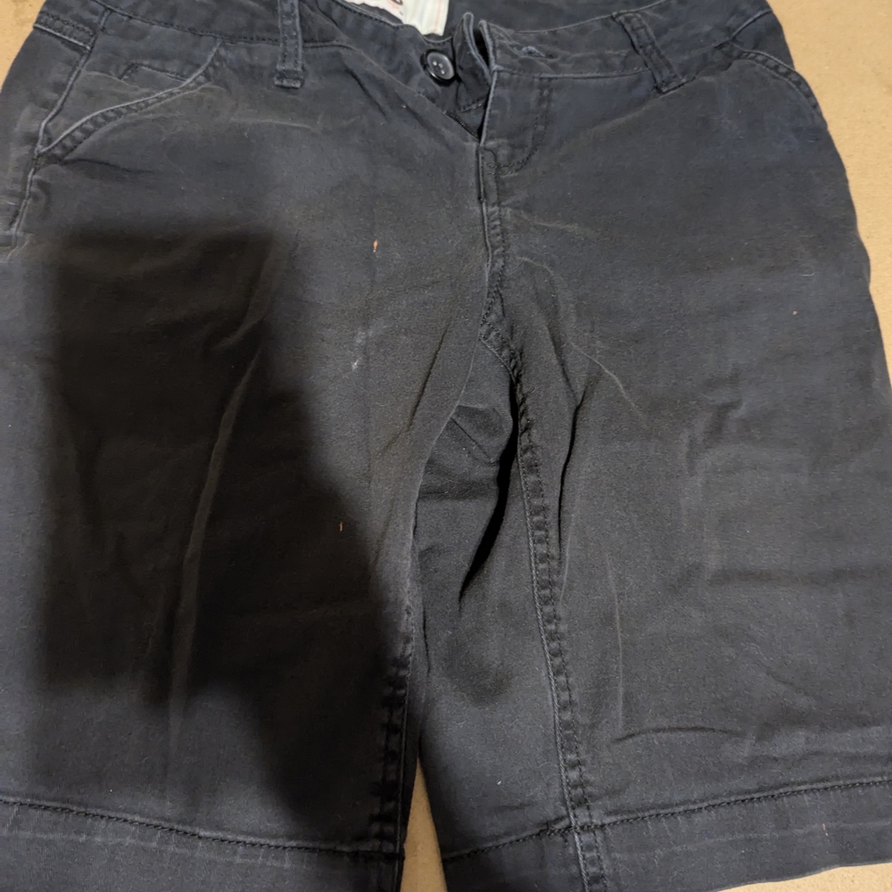 SO Black Flat Front Shorts Casual Style